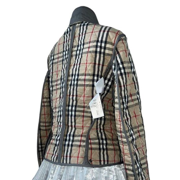 Authentic BURBERRY Grey Diamond Quilted Nova Check Utility Jacket Size S - Picture 6 of 15